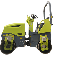 Compacteur routier mini à double tambour vibratoire hydraulique de 3 tonnes avec moteur, pompe et engrenage pour asphalte, à rayon de braquage court