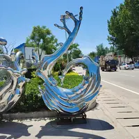 Fonte de fábrica personalizada de aço inoxidável grande metal arte decoração escultura ao ar livre