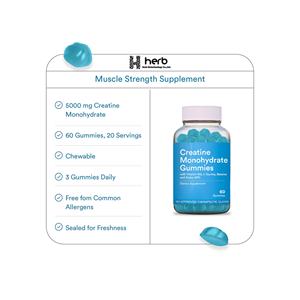 Gomitas de Monohidrato de Creatina de Marca Privada OEM/ODM, 60 Unidades, Suplemento Energético para el Desarrollo Muscular para Adultos - Product Image 2