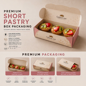 กล่องขนมอบแบบสั้นสั่งทำพิเศษสำหรับร้านเบเกอรี่ - Product Image 1