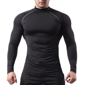 Nuova maglietta sportiva comoda aderente da <span class=keywords><strong>uomo</strong></span> a manica lunga ad asciugatura rapida felpa a maniche lunghe da esterno - Product Image 4