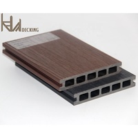 Plancher en composite bois-plastique (WPC) sans entretien, co-extrudé, grain de bois 3D, installation à double verrouillage pour usage extérieur en jardin