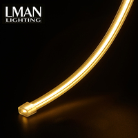 Bande LED COB flexible haute luminosité sans points noirs, largeur PCB 14 mm, 288 LED/m, AC220V, CRI>83, IP65, télécommande, 50000