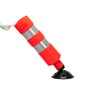 Delineador DE TRÁFICO DE Material PE duradero, poste de advertencia de goma resistente a los rayos UV de 820mm, seguridad Wesure naranja y negro para uso en carretera - Product Image 2