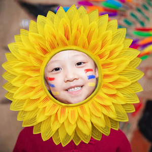 Coiffe tournesol pour enfants, accessoire de danse et de spectacle, coiffe florale, accessoires de cheerleading - Product Image 1