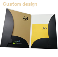 Pochette de présentation A5 personnalisée avec illustration, impression décorative, papier multi-pages, marquage à chaud, logo pour entreprise
