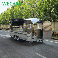 Remorque de restauration mobile WECARE entièrement équipée : hot-dogs, café, glaces, barbecue, pizzas, snacks, cuisine complète.