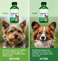 Minyak Ikan Omega-3 Vitamin E Cair untuk Anjing Kucing - Botol 60ml EPA DHA Kesehatan Kulit Bulu Sendi Mata Umur Simpan 24 Bulan