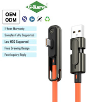 Câble de charge FireWire 1394 portable et pliable, conception rétractable, connecteurs nickelés, matériau PVC pour appareils mobiles