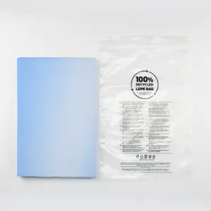 Borsa personalizzata riciclata grs certificata stampa trasparente borsa in plastica riciclabile con cerniera con logo per abbigliamento