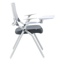 Chaise d'étudiant pliable en plastique avec tablette d'écriture, design ergonomique moderne, chaise de salle de formation, bureau pliable pour salle de classe ou bureau
