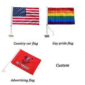 Bandera de coche personalizada con diseño de Brasil, impresa en serigrafía, de poliéster, deportiva, nacional, mundial, con asta de plástico. - Product Image 3