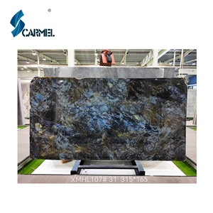 Losa de granito de <span class=keywords><strong>Labrador</strong></span> Esmeralda azul oscuro translúcido de alta calidad para decoración de pared de barra de isla de cocina precios más bajos - Product Image 4