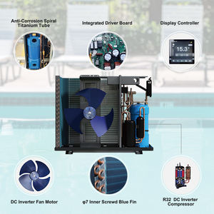 Pompe à chaleur de piscine écologique R32 <span class=keywords><strong>chauffe</strong></span>-<span class=keywords><strong>eau</strong></span> et moteur de ventilateur DC - Product Image 3
