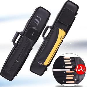 Venta caliente de cuero PU de lujo 1/2 negro amarillo Cue Case gran capacidad suave bolsa de transporte Cue Stick Cue Case para piscina billar - Product Image 1
