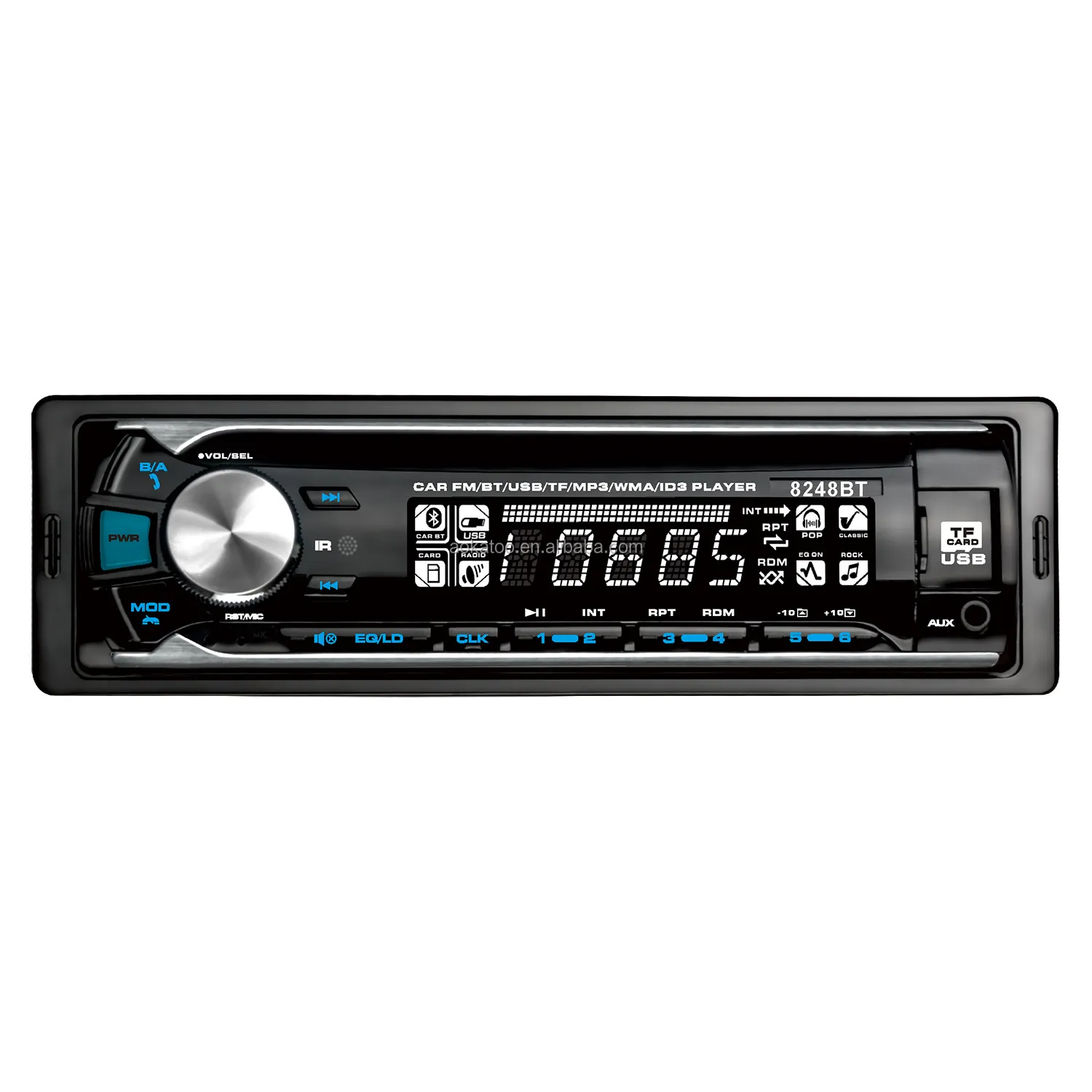 Radio mobil, Bluetooth dengan fungsi LCD dua port USB AUX port Slot kartu SD pengisian cepat Radio Tuner Format Audio WMA