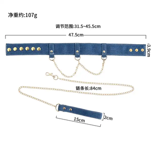 Nouveaux menottes de cow-girl BDSM, menottes en silicone, bouchon buccal en forme de boule, collier de cou, chaîne de chien, ensemble de claques pour les mains, jouets sexuels pour couple - Product Image 5