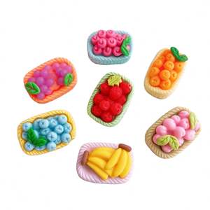 Simulation en trois dimensions corbeille de fruits bijoux en résine bricolage étui de téléphone portable épingle à cheveux petits ornements - Product Image 2