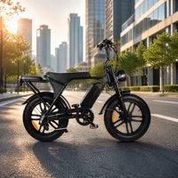 Vélo électrique Scrambler Style Fat Tire 750W 48V 15AH avec porte-bagages arrière, cadre en acier haute teneur en carbone, 7 vitesses, frein à disque hydraulique, écran LCD
