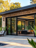 Porte coulissante moderne en verre, paroi de séparation, portes pliantes, entrée intérieure, double vitrage, alliage d'aluminium, cuisine, jardin, sur mesure