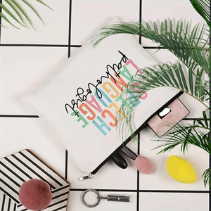 Bolsa de maquillaje personalizada con patrón de Patólogo del Habla, bolsa de almacenamiento para inodoro de viaje, bolsa de cosméticos para despedida de soltera, 1 unidad - Product Image 4