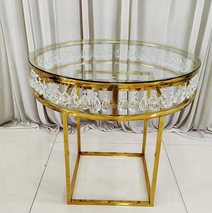 Mesa de pastel de boda dorada de lujo estilo Simple banquete metálico pasteles de boda exhibición decoración de eventos de boda - Product Image 6