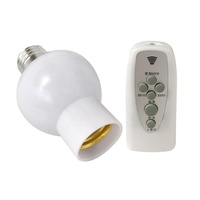 Base de lámpara LED de tornillo E27 E26 con interruptor de Control remoto inalámbrico de 15m de distancia, casquillo de bombilla led