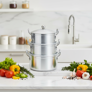 Ensemble de casseroles en aluminium multicouche à prix abordable - Ustensiles de cuisine en aluminium sablé de qualité alimentaire pour le marché du Nigéria, du Ghana et du Kenya - Product Image 4