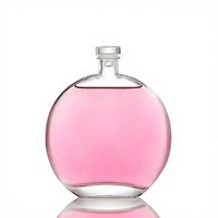 Bouteille en verre rose de luxe pour aromathérapie, bouteille ronde de vin, vente en gros pour la fragrance professionnelle et domestique