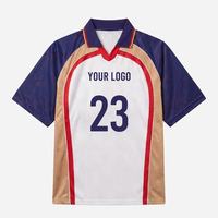 Maillot de football polo rétro personnalisé pour homme, à manches courtes, séchage rapide et respirant, T-shirt polo de football rétro streetwear.