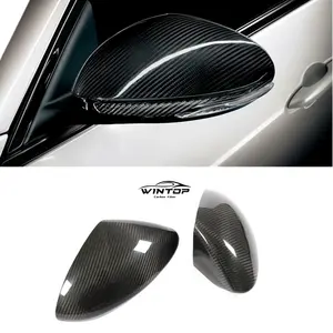 Add on rearview mirror covers carbon fiber side mirrors caps for Alfa Romeo Stelvio SUV Quadrifoglio Sport 17-18