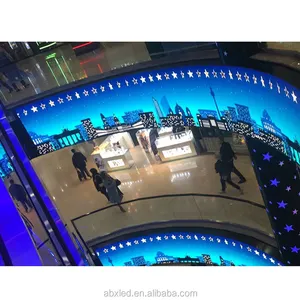 뉴스룸 원형 곡선 Led 디스플레이 실내 유연한 전시회 무역 쇼 화면 원통형 기둥 원형 비디오 벽