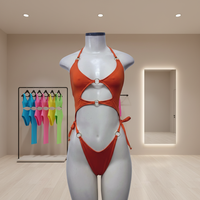 Maillot de bain une pièce monokini ajouré pour femme, dos nu, avec anneaux, personnalisé OEM pour festivals et carnavals, fabrication sur mesure
