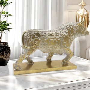 Figura de <span class=keywords><strong>Toro</strong></span> de Lujo para Decoración del Hogar, Adorno Creativo para Sala de Estar, Mueble de <span class=keywords><strong>TV</strong></span>/Vino, Regalo de Inauguración de Casa que Atrae la Fortuna - Product Image 3