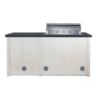 Kabinet Dapur Luar Ruangan dengan Panggangan BBQ Gas Terintegrasi, Rangka Aluminium Tahan Panas dan Tahan Air, Kaki yang Dapat Disesuaikan, dan Perangkat Pengaman Api