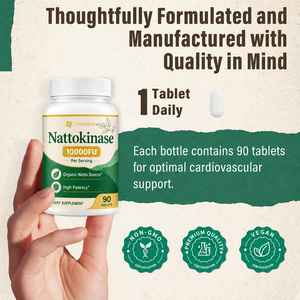 Nattokinasa 2000-5000 FU, Circulación Cardíaca, Suplemento de Nattokinasa Cardiovascular, Enzima Fibrinolítica, Cápsulas de Nattokinasa - Product Image 2
