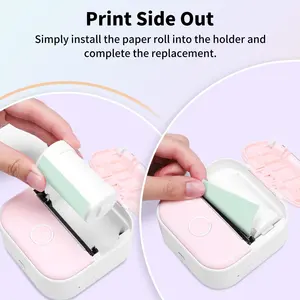 Mini <span class=keywords><strong>impresora</strong></span> térmica de bolsillo <span class=keywords><strong>Phomemo</strong></span> <span class=keywords><strong>T02</strong></span>, 203DPI/impresión inalámbrica, fotos de texto, notas de estudio, manualidades de diario DIY - Product Image 5