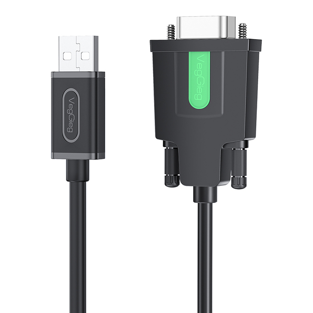 VegGieg USB to RS232 Serial Cable DB9 Male Adapter PL2303 Chip PVC Wire Industrial Equipment Serial Communication Cord