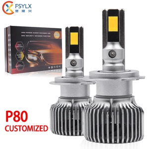 FSYLX <span class=keywords><strong>2024</strong></span> NOUVEAU Phare LED 200W P80 couleur halogène 20000LM H1/H3/H7/H8/H11/9005/9006 Feux antibrouillard H4 12V Aluminium - Product Image 1