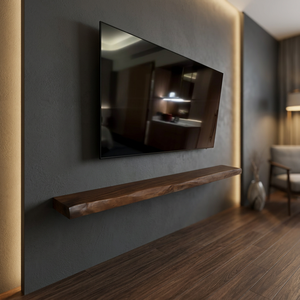 Wall Mounted Wood TV Shelves with Rotating Design Pressed Lacquer Finish for Living Room - Product Image 4