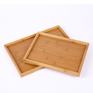 Plateau à thé en bambou Wind Chaser, carré, en bois massif, 33x22x2,5 cm, plateau de service pour le thé et les collations - Product Image 5