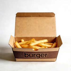 Emballage alimentaire jetable biodégradable et pliable, personnalisé avec logo imprimé, de qualité alimentaire, pour la <span class=keywords><strong>livraison</strong></span> rapide de burgers et <span class=keywords><strong>frites</strong></span> - Product Image 4