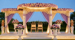 Mandap blanc classique pour mariages en destination et cérémonies sur la plage - Fabricant et exportateur aux prix de gros aux États-Unis - Product Image 3
