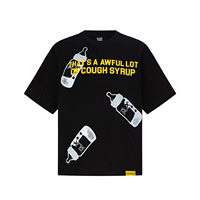 T-shirt à manches courtes imprimé « That's A Awful Lot of COUGH SYRUP » tendance européenne et américaine Printemps-Été 2026