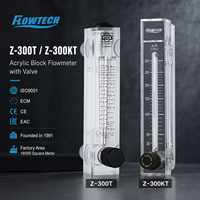 Débitmètre à section variable Z-300T / Z-300KT à montage sur panneau, en acier inoxydable 304, avec bloc acrylique et vanne de régulation