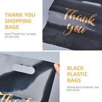 Pasokan pabrik kantong plastik ritel dapat digunakan kembali pegangan potong ramah lingkungan tas belanja dengan emas putih abu-abu Terima kasih Die Cut tas hadiah