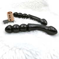 Vente en gros de baguette en obsidienne noire polie de haute qualité, pierre semi-précieuse naturelle, masseur en cristal incurvé, acupuncture, massage profond