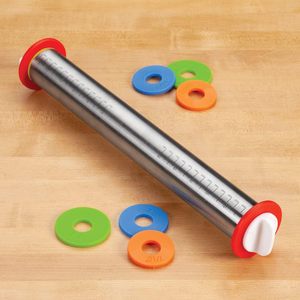 Baking Stainless Steel Rolling Pin Adjustment Thickness Scale Flour Stick Dough Leather Kneading Tool Silicone Pastry <b>Mat</b> - Product Image 1