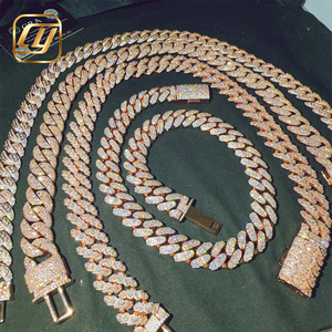Cadena de Eslabones Cubanos Miami de Plata de Ley 925 con Incrustaciones de Diamantes de Moissanita VVS, Joyería Fina Hip Hop de Lujo - Product Image 5