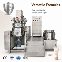 Machine d'émulsification sous vide à levage hydraulique en acier inoxydable, cuve de mélange à cisaillement élevé pour la production de crèmes, lotions et sérums cosmétiques